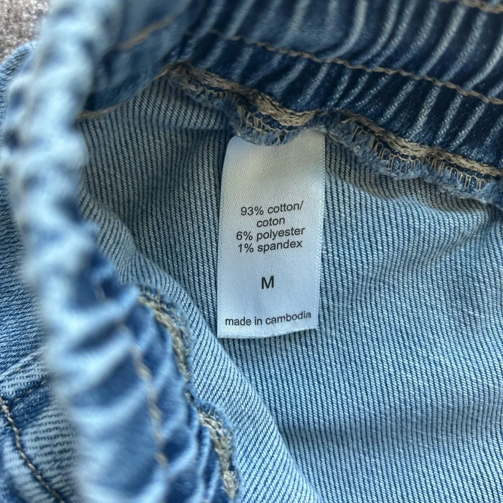 Maurices Light Blue Denim Drawstring Women's Shorts - Picture 4 of 4